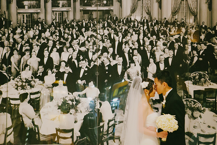 bride and groom modern portrait