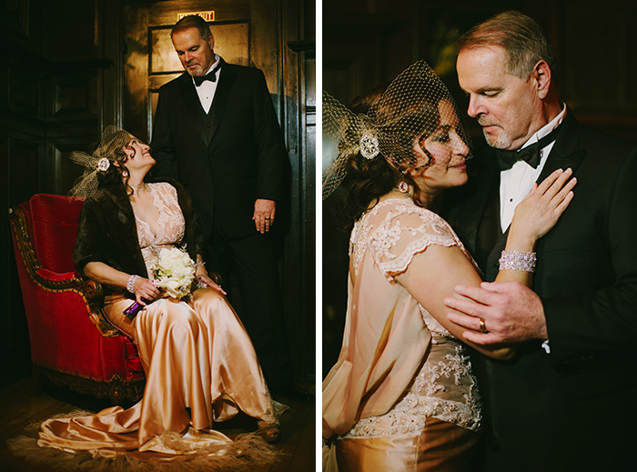 vintage portraits wedding couple