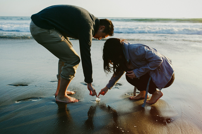 muir beach engagement photo